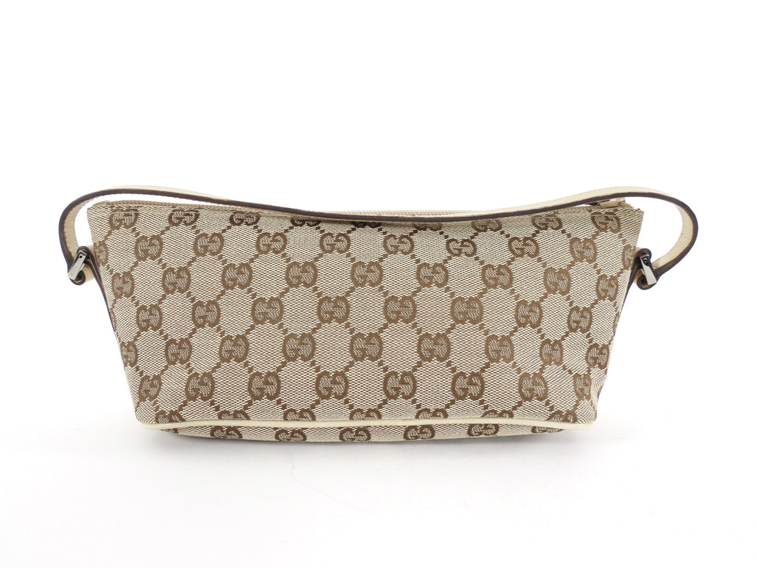 Gucci Beige Monogram Canvas Small Boat Bag