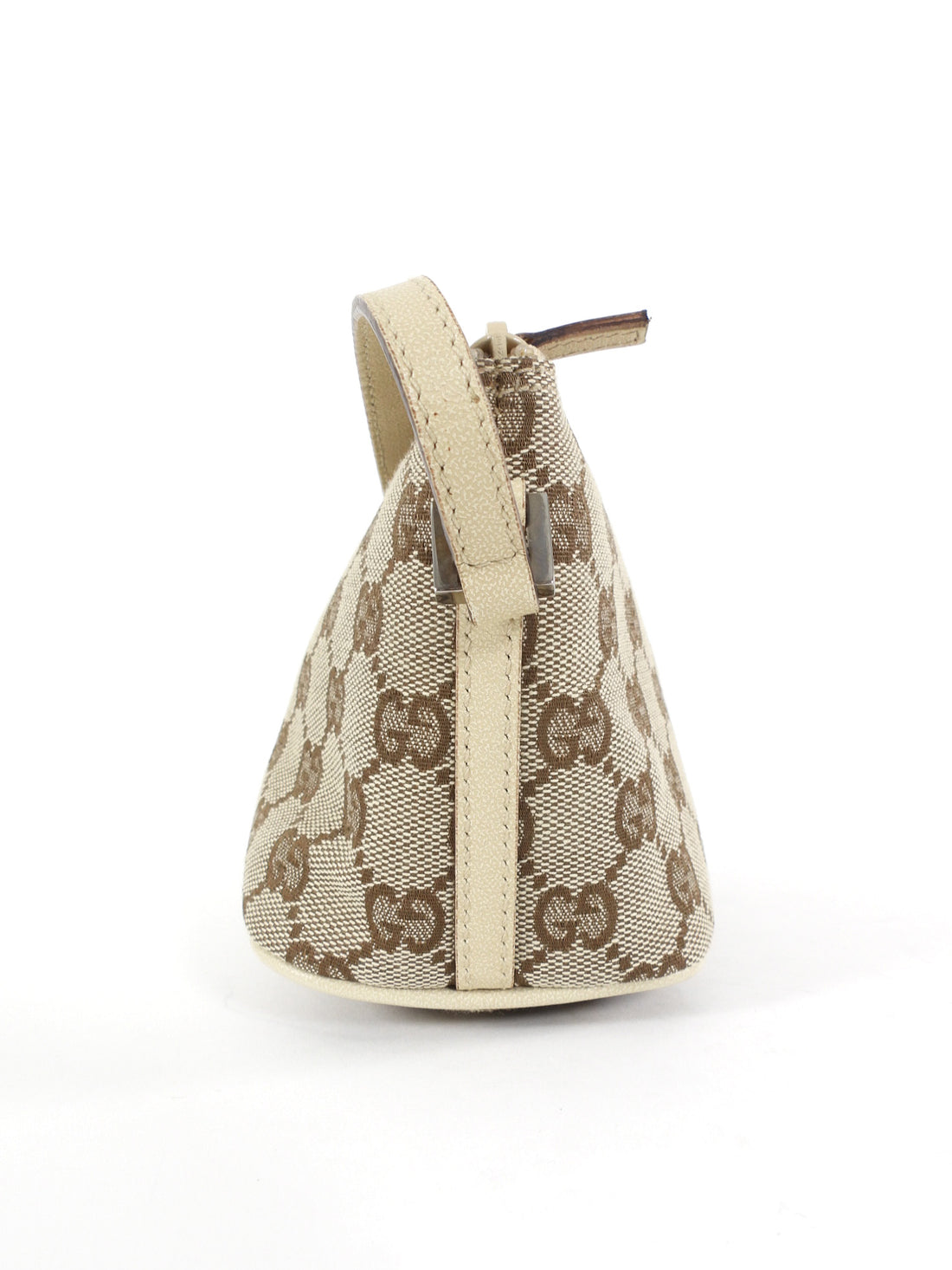 Gucci Beige Monogram Canvas Small Boat Bag