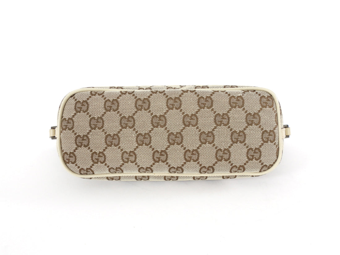 Gucci Beige Monogram Canvas Small Boat Bag
