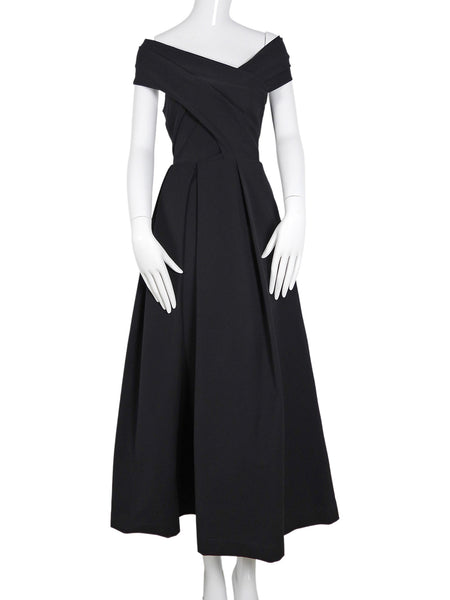 Preen by Thornton Bregazzi Black Stretch Satin Brooke Halter Dress - S
