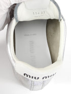 Miu Miu Silver Plume Mordoré Calfskin Sneakers - 37