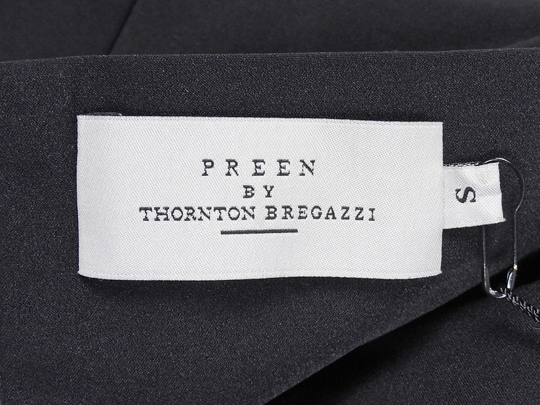 Preen by Thornton Bregazzi Black Stretch Satin Brooke Halter Dress - S