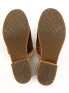 Chanel 21A Brown Shearling CC Turn Clasp Quilt Cork Mules - 37