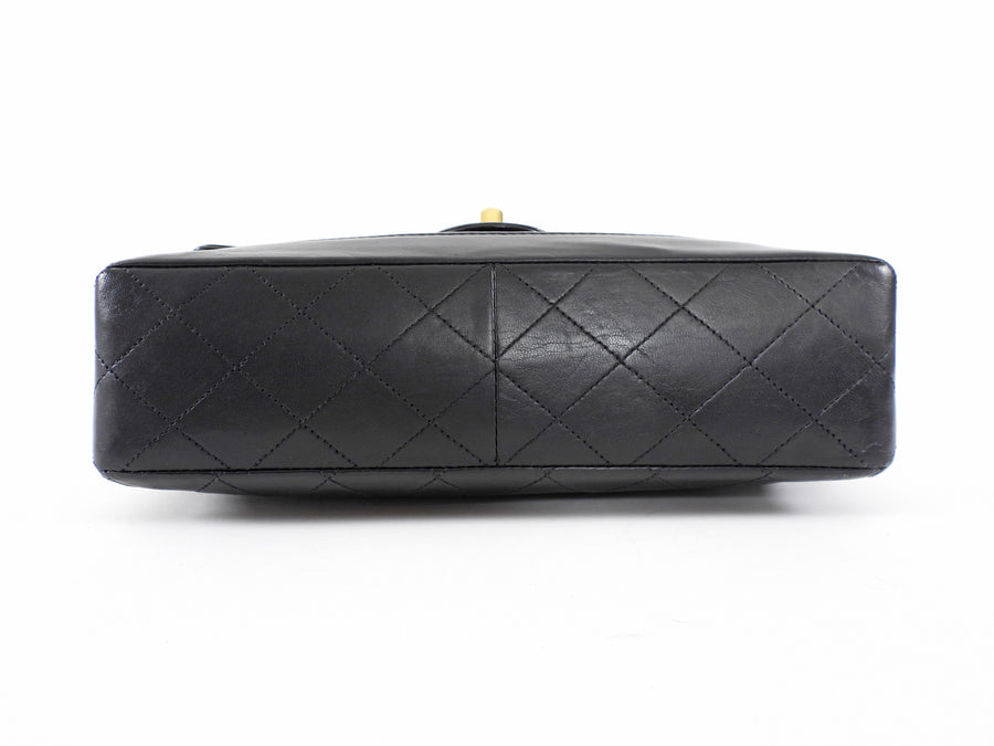 Chanel Vintage 1989 Black Quilted Lambskin Medium Single Flap Bag