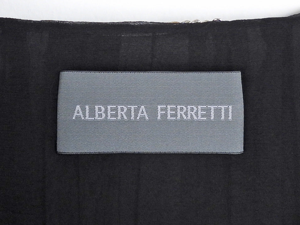 Alberta Ferretti Black Sheer Silk Pleat Hood Jacket - M