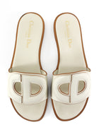 Dior D-Club Leather Slide Sandals Ivory - 36