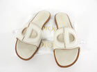 Dior D-Club Leather Slide Sandals Ivory - 36