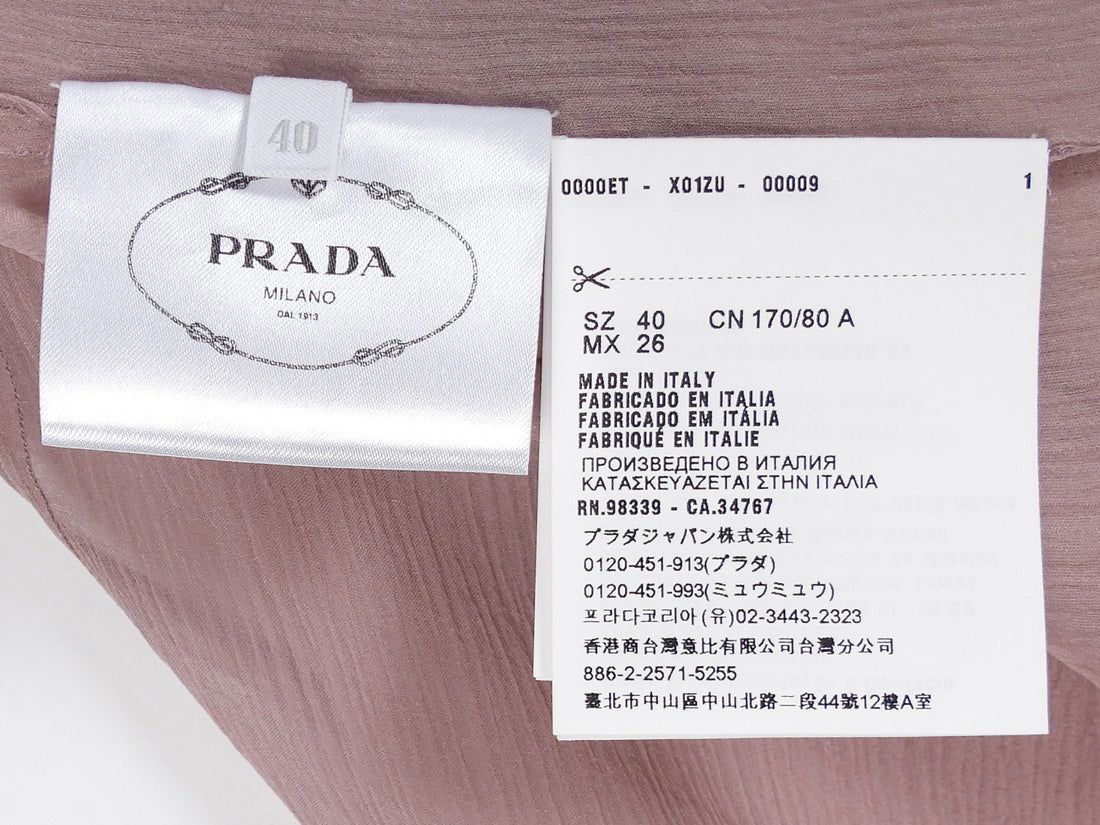 Prada Mauve Pink Silk Button Down shirt with Cami - 40