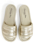 Christian Dior Every D Metallic Leather Sandals Light Gold - 36