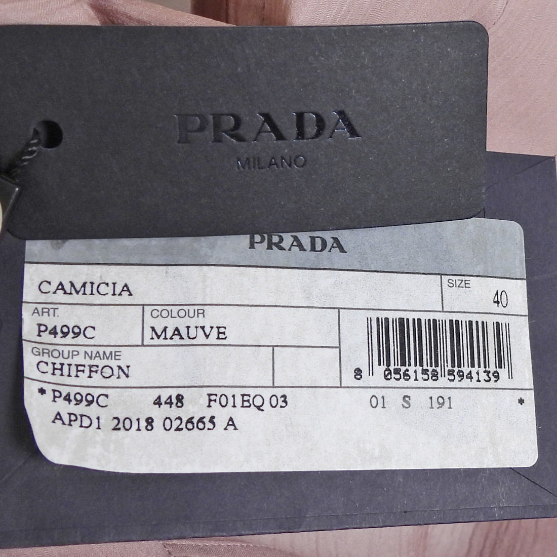 Prada Mauve Pink Silk Button Down shirt with Cami - 40