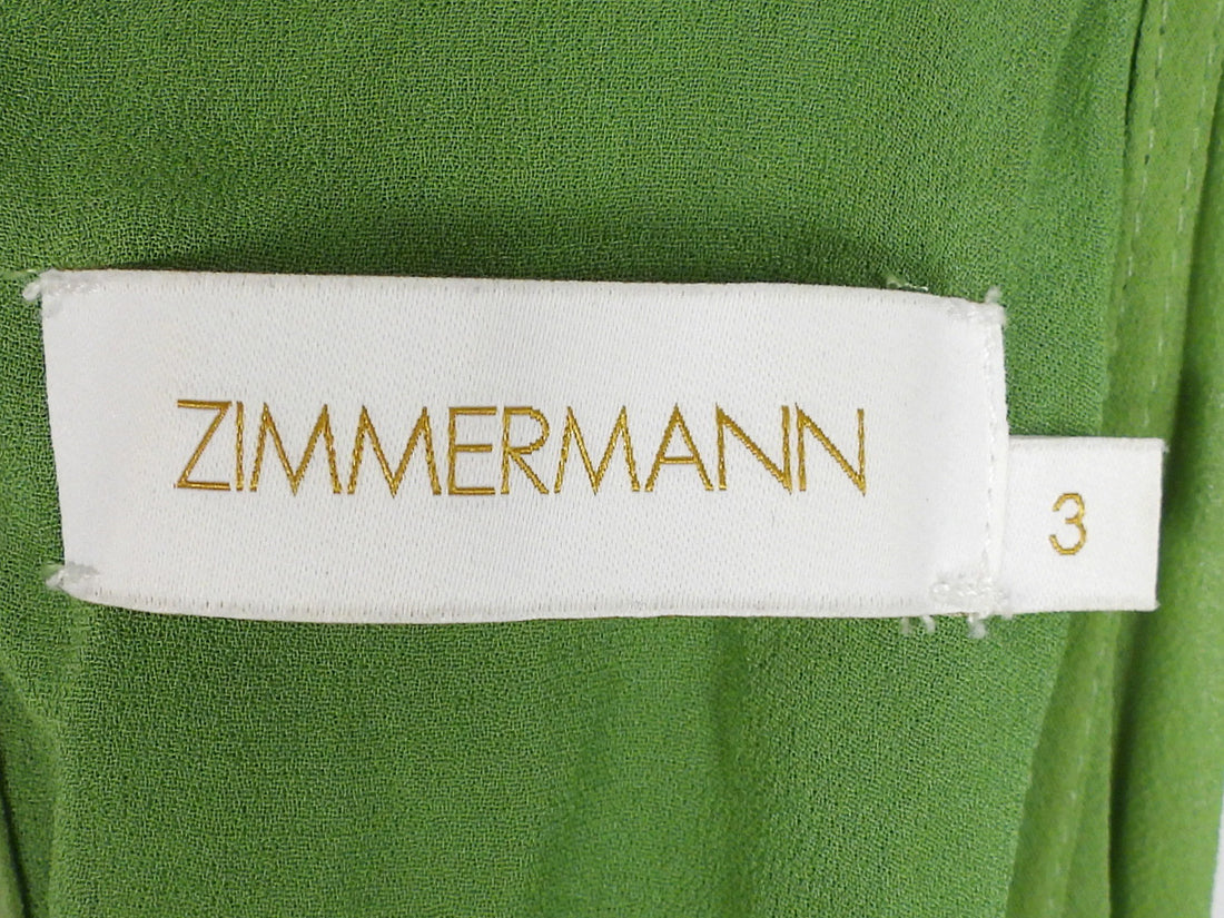 Zimmerman Sage Green Sunray Pleated Dress - 3 / L / US 8-10