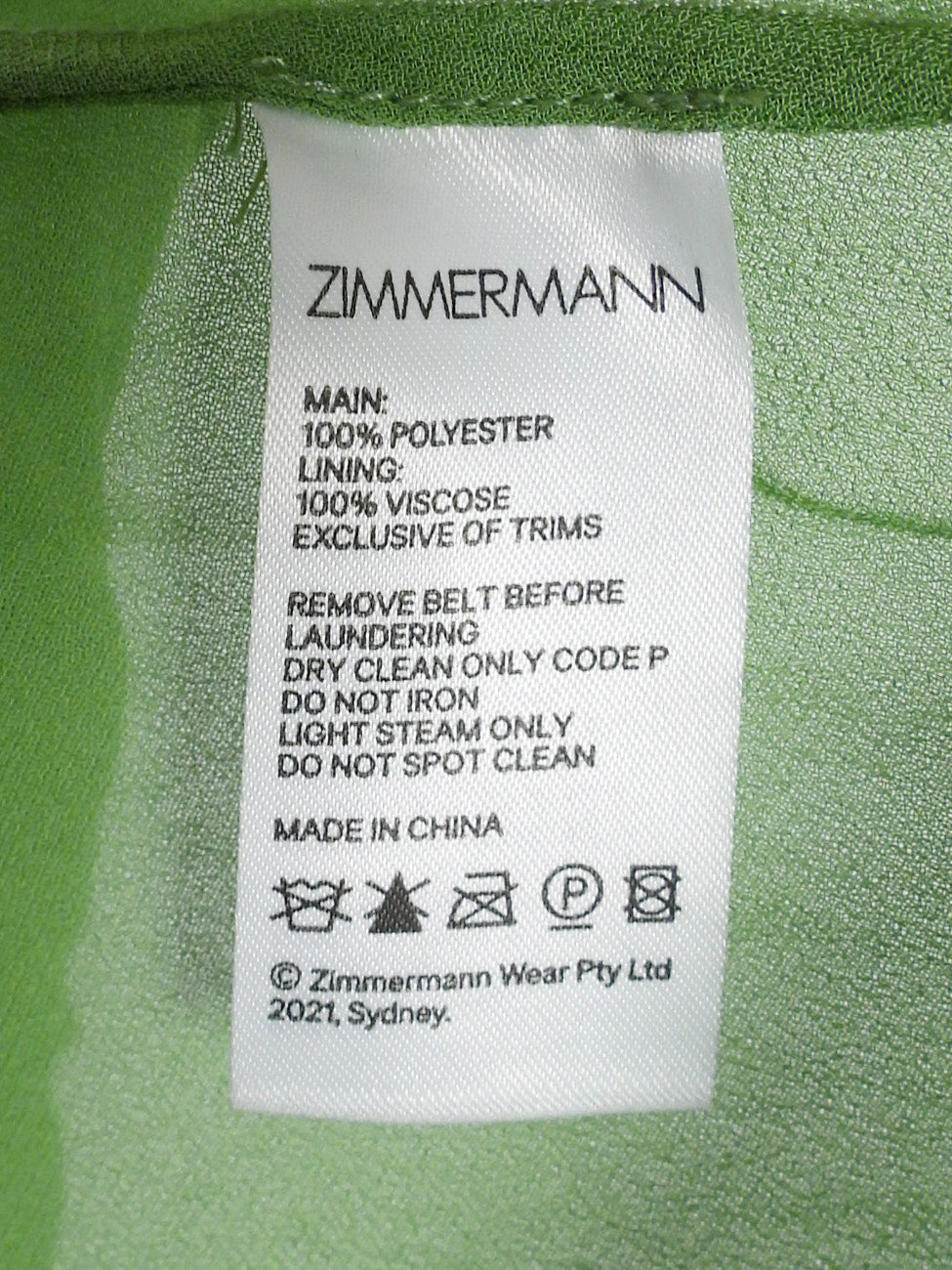 Zimmerman Sage Green Sunray Pleated Dress - 3 / L / US 8-10
