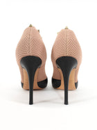 Valentino Mesh Knit Rockstud Ankle Booties Blush & Black Leather - 35.5