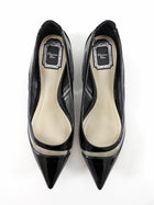Christian Dior Black Patent Leather PVC Pointed Ballet Flats - 39