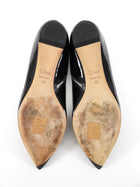 Christian Dior Black Patent Leather PVC Pointed Ballet Flats - 39