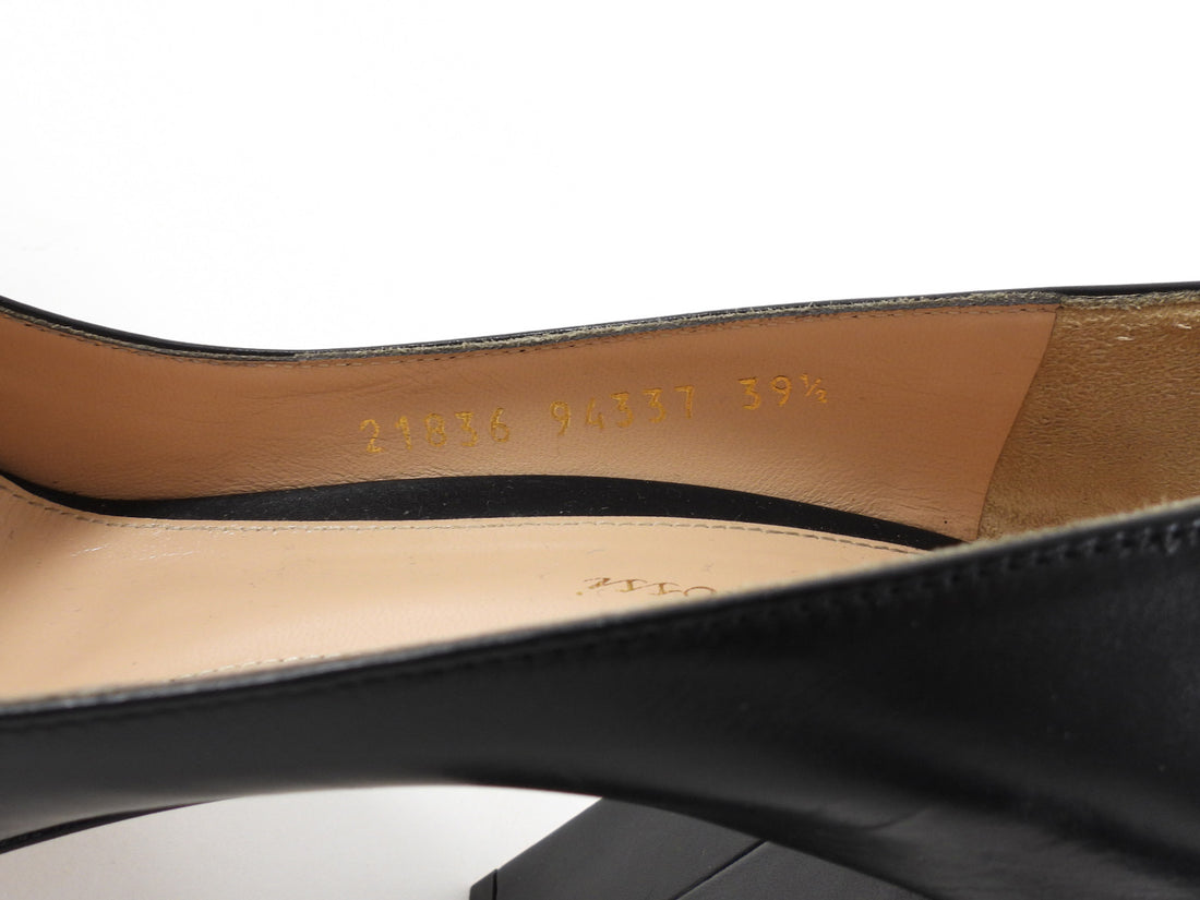 Gianvito Rossi Black Smooth Calf Leather Block Heel Pumps - 39.5