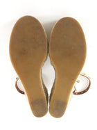Valentino Rockstud Ankle Wrap Espadrille Wedge Ivory - 35