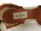 Valentino Rockstud Ankle Wrap Espadrille Wedge Ivory - 35