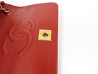 Chanel Vintage 1989 Red Quilted Leather Mini Full Flap Bag