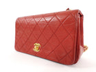 Chanel Vintage 1989 Red Quilted Leather Mini Full Flap Bag