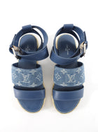 Louis Vuitton blue monogram denim espadrille sandal