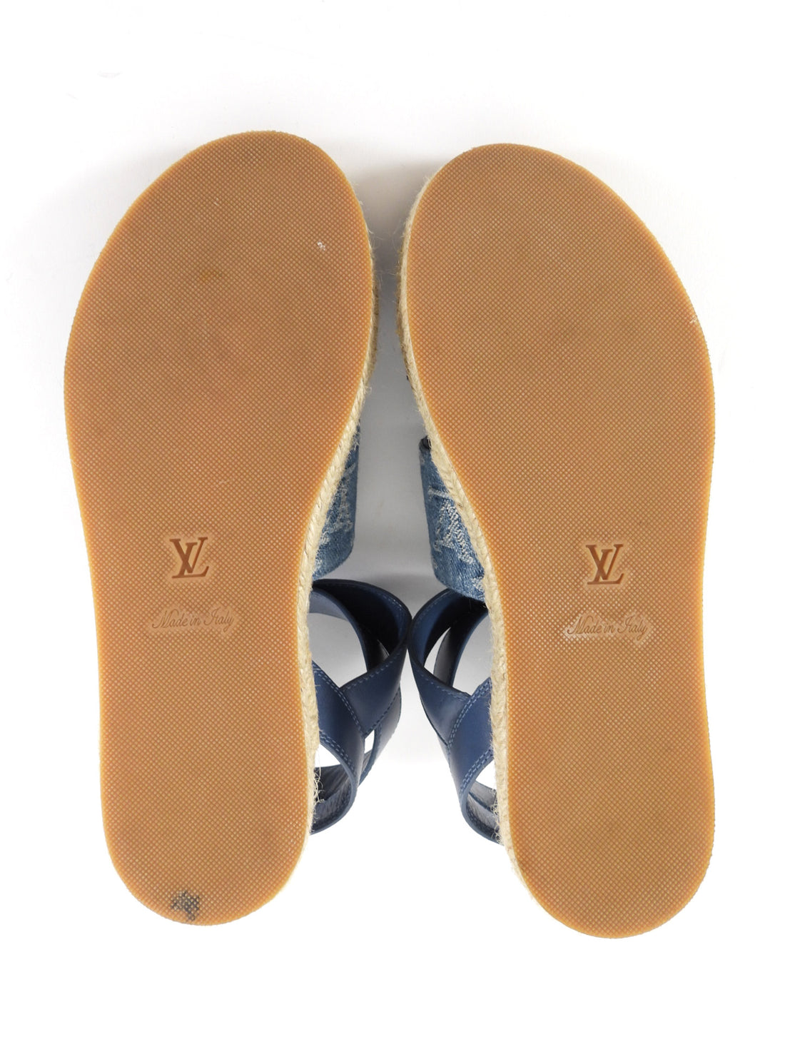 Louis Vuitton Denim Monogram Starboard Espadrille Flat Sandals - 36