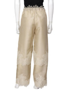 Aflalo Beige Corin Organza Silk Lace Drawstring PJ Pants -  S
