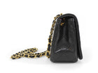 Chanel Vintage 1989 Black Quilted Leather Mini Full Flap Bag