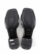 Prada Black Satin Crystal Strass Triangle Flat Sandal Shoes - 37