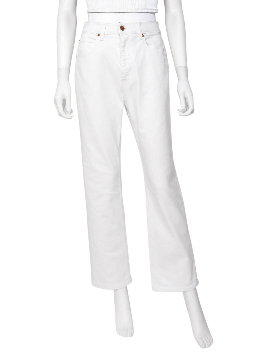 Jamie Haller White High Straight Denim Jeans - 27