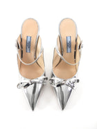 Prada Silver Metallic Sculptural Wedge Heel Shoes - 36 / 5.5