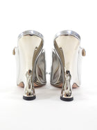 Prada Silver Metallic Sculptural Wedge Heel Shoes - 36 / 5.5