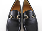 Gucci Black Smooth Leather Jordaan Horsebit Loafers - 37.5