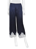 Reformation Navy Blue Carolina Silk Lace Hem PJ Pants - S