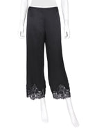 Reformation Black Carolina Silk Lace Hem PJ Pants - S
