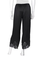 Reformation Black Carolina Silk Lace Hem PJ Pants - S