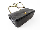 Chanel Vintage 1989 Black Quilted Leather Mini Full Flap Bag