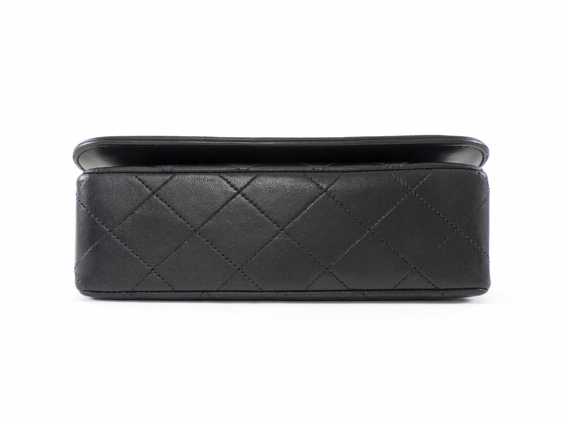 Chanel Vintage 1989 Black Leather Mini Bijoux Curve Full Flap Bag