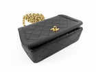 Chanel Vintage 1989 Black Leather Mini Bijoux Curve Full Flap Bag