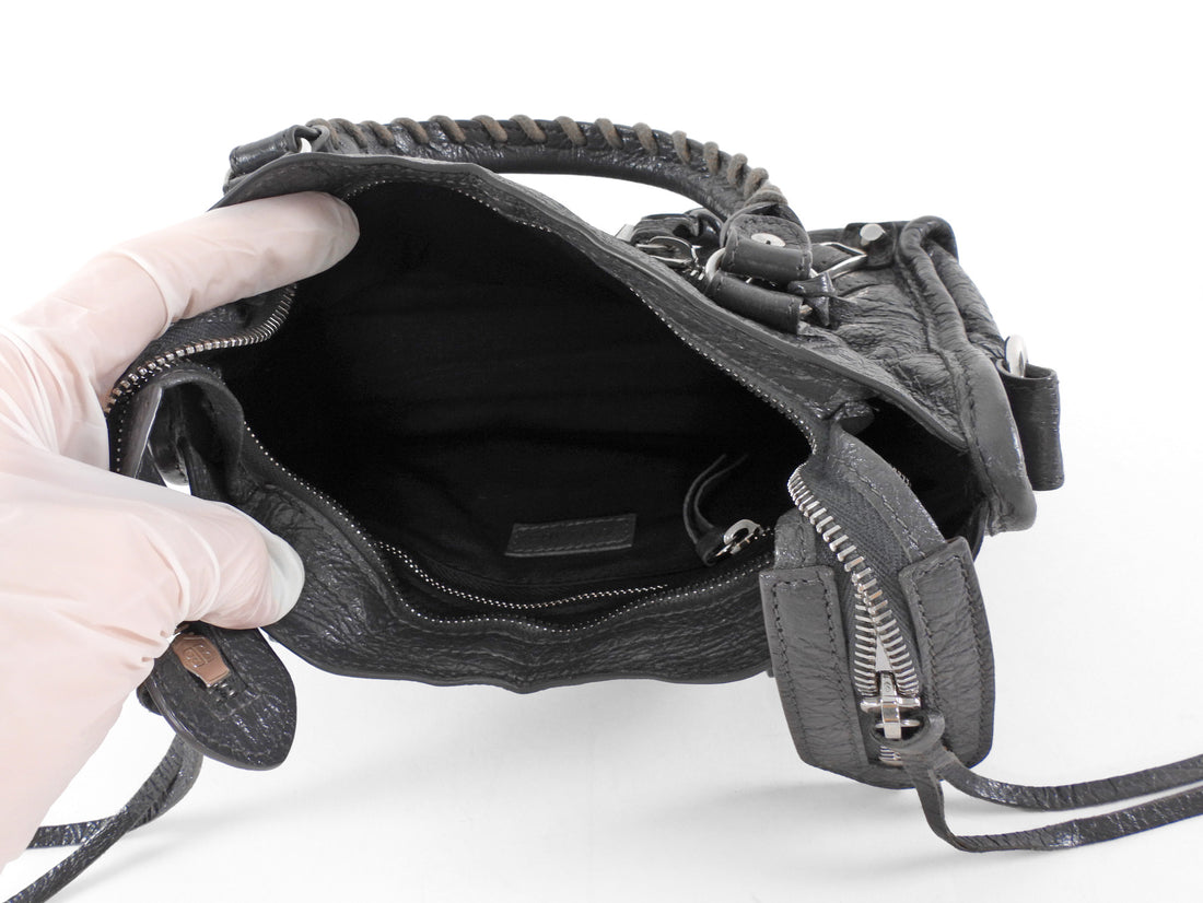 Balenciaga Dark Slate Grey Classic Mini City Bag SHW
