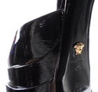 Versace Black Patent Leather Jewel Medusa Aevitas Buckled Platform Pumps - 40.5