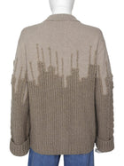 La Ligne Taupe Nuage Combo Chunky Knit Cardigan Sweater - S