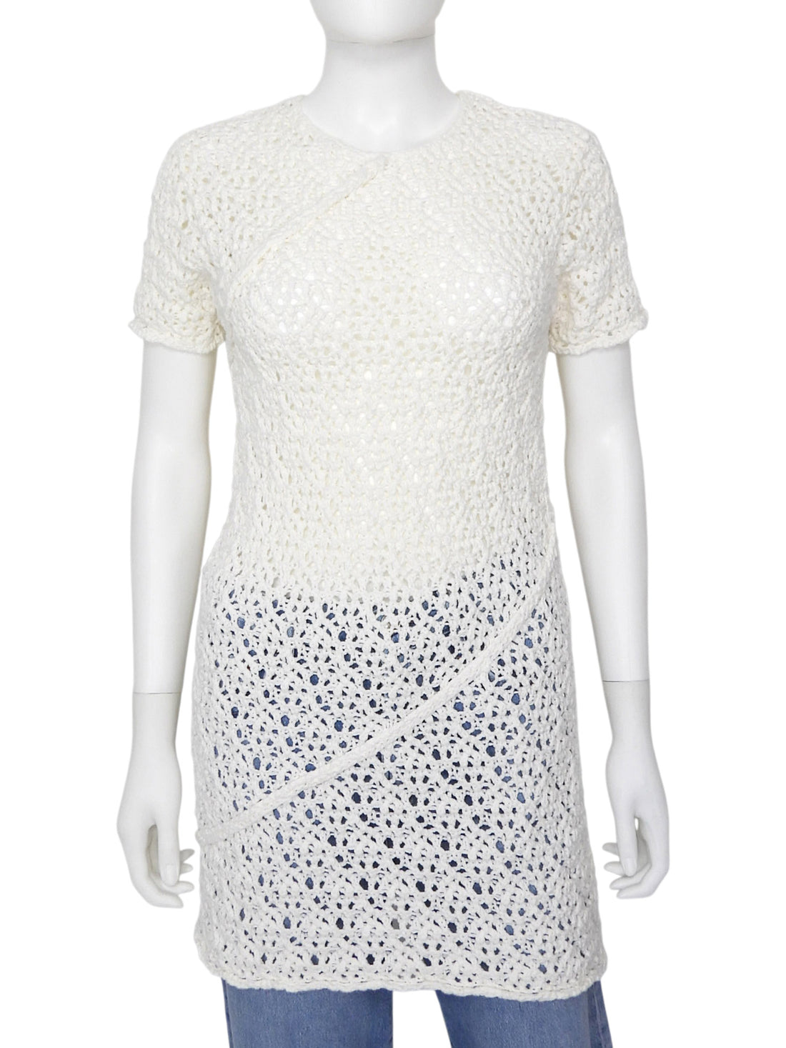 Toteme White Crochet Knitted Twist Top - M