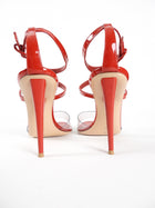 Gianvito Rossi Red Patent Leather Stiletto Heel Sandals - 7