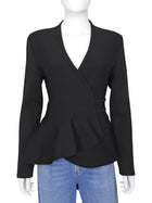 Scanlon Theodore Black Double Knit Wrap Jacket - S