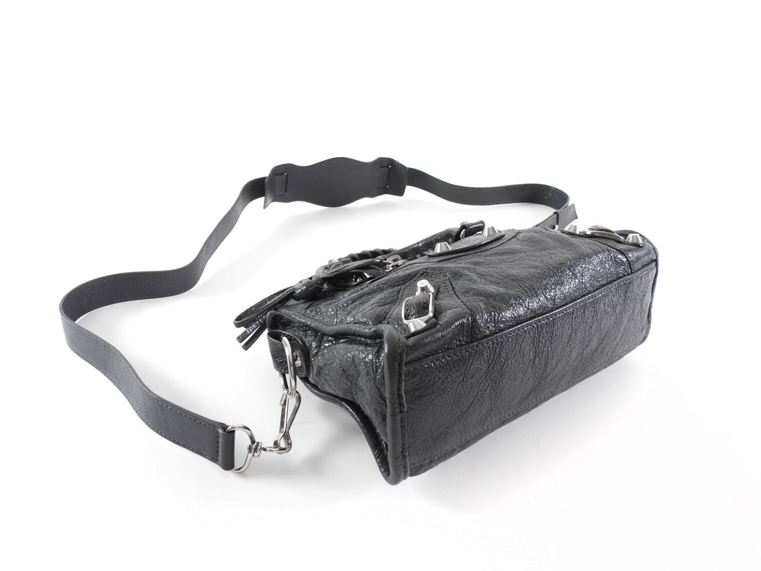 Balenciaga Dark Slate Grey Classic Mini City Bag SHW