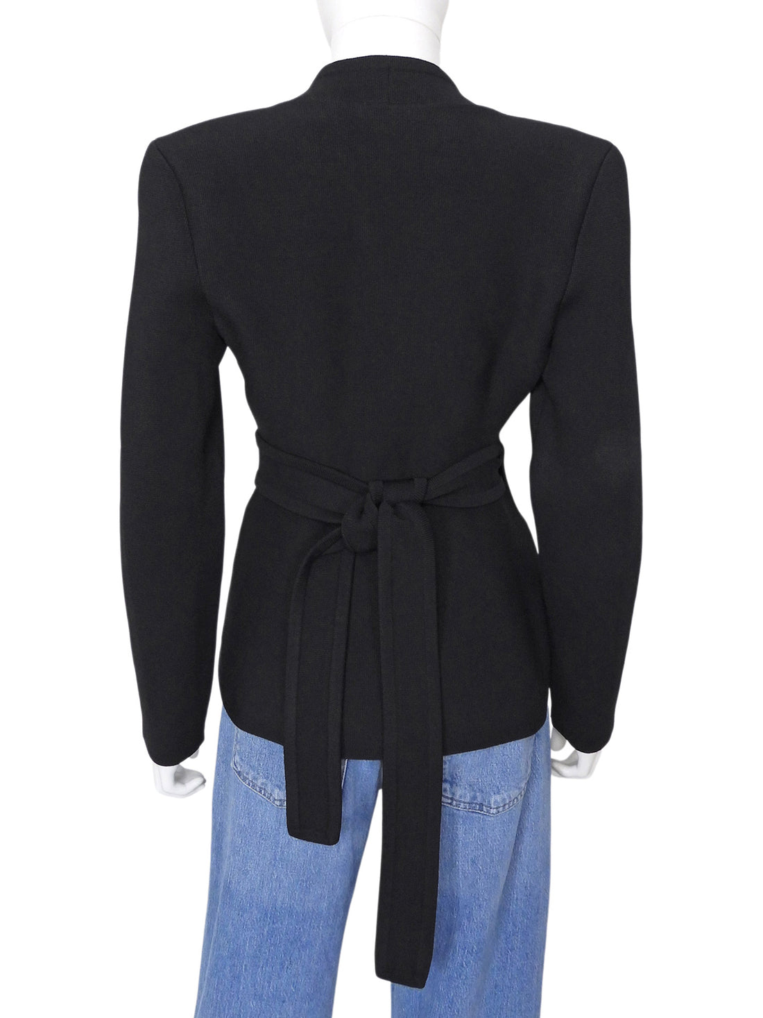 Scanlon Theodore Black Double Knit Wrap Jacket - S