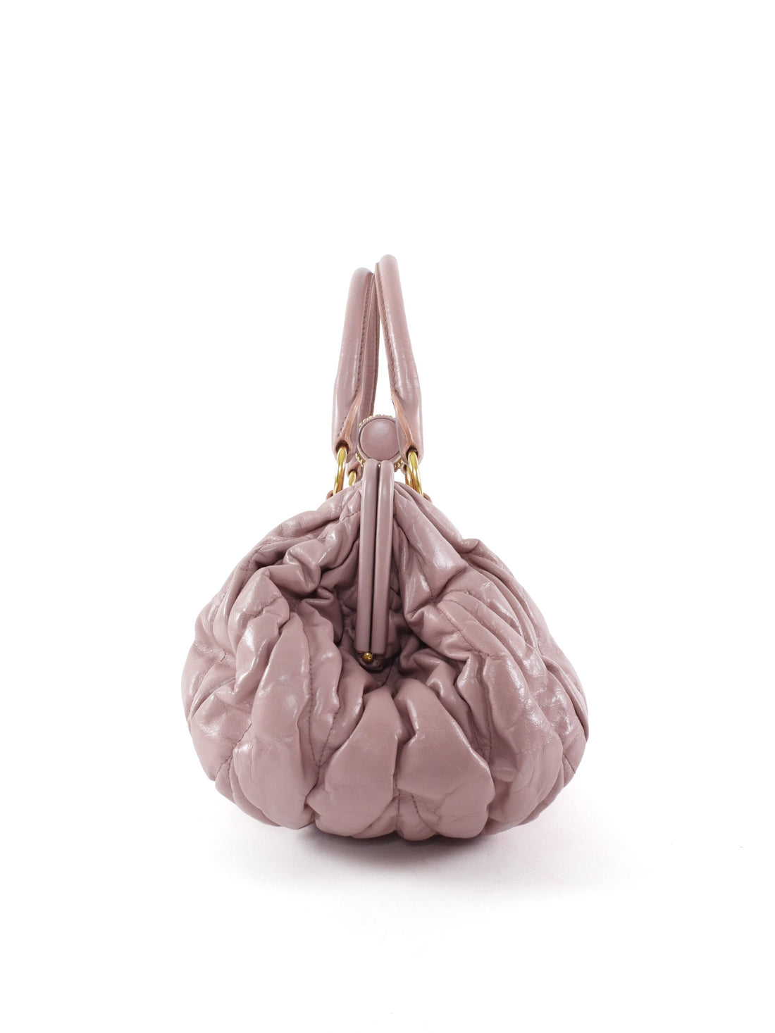 Miu Miu Metelasse Quilted Rose Quartz Pink Leather Frame Bag