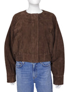 SRG Sofia Ritchie Grainge Brown Danica Suede Crop Jacket - M