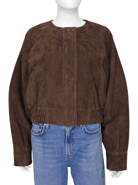 SRG Sofia Ritchie Grainge Brown Danica Suede Crop Jacket - M
